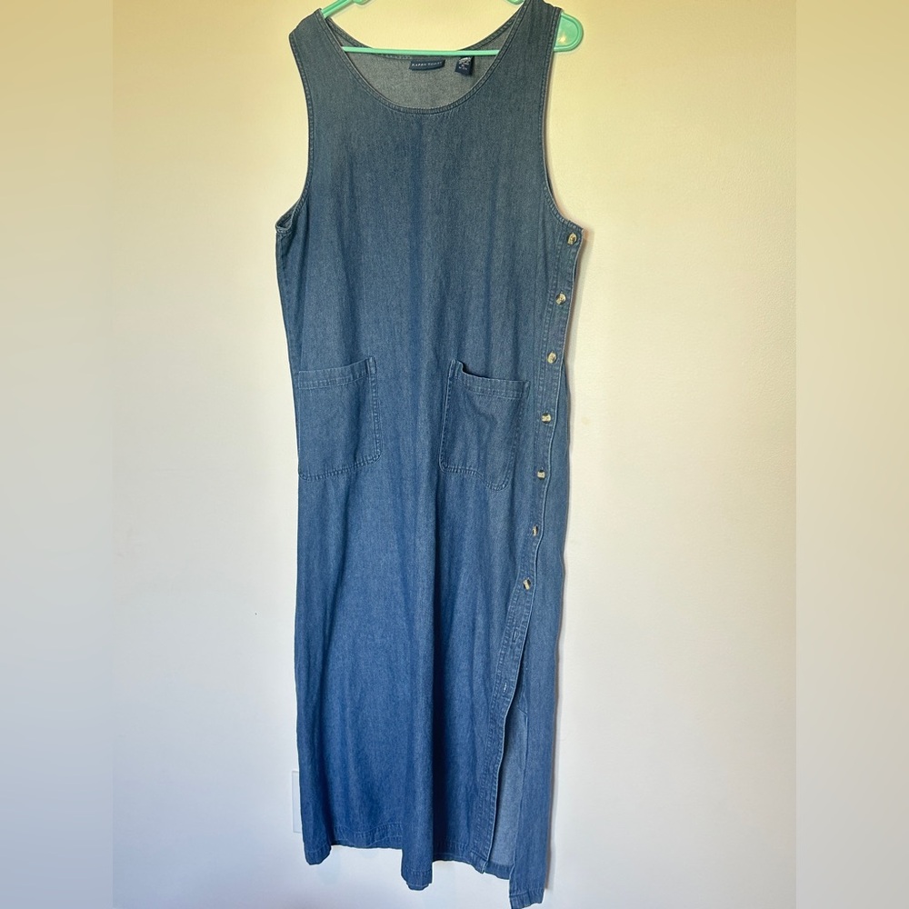 Karen Scott Sleeveless Denim Midi Dress - XL